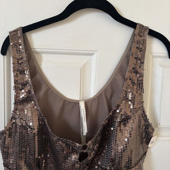 NWT Anthropologie Sequin Keyhole Top Sleeveless Cropped Size Large Festival Rave - Picture 3 of 14